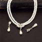 Feshionn IOBI Sets ON SALE - Crystal Medallion Two Strand Ivory Pearl Bead Necklace and Earring Set