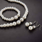 Feshionn IOBI Sets ON SALE - Ivory Pearl and Crystal Bead Necklace Bracelet and Earring Set