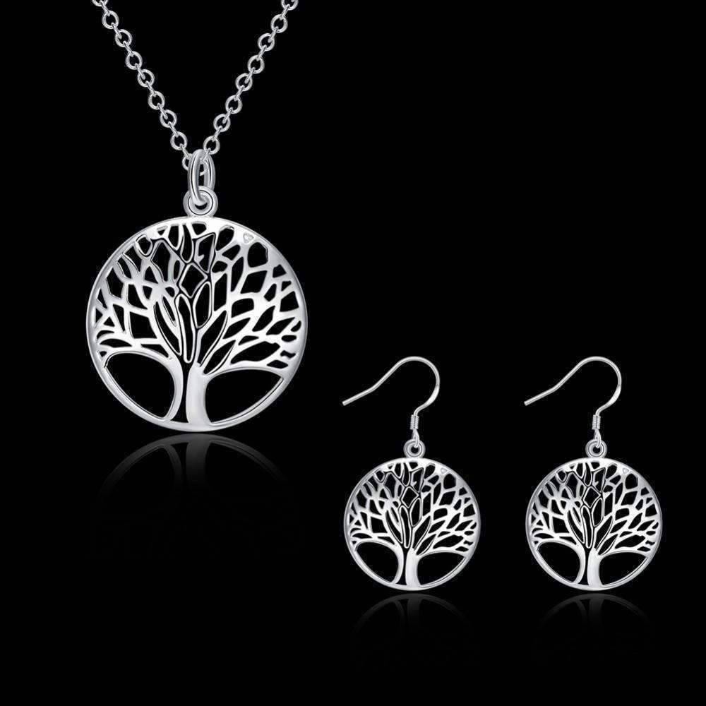 Feshionn IOBI Sets Silver ON SALE - Tree of Life Sterling Silver Necklace and Earrings Set