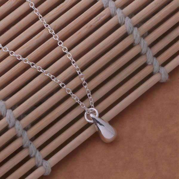 Feshionn IOBI Sets Tiny Teardrop Sterling Silver Matching Necklace and Earring Set
