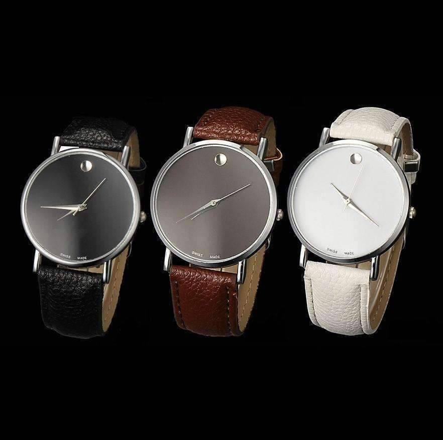Feshionn IOBI Watches All 3 colors - Discounted Swiss Leather Watch - Choose Your Color - Black, White, or Brown