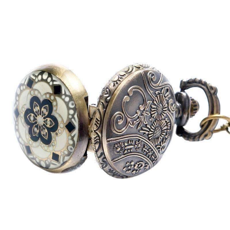 Feshionn IOBI Watches Andalusian Bronze Vintage Style Mini Pocket Watch Necklace