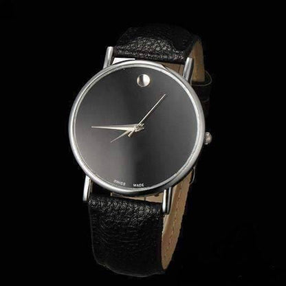 Feshionn IOBI Watches Black Swiss Leather Watch - Choose Your Color - Black, White, or Brown