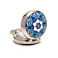 Feshionn IOBI Watches Blue and White Floral Vintage Style Mini Pocket Watch