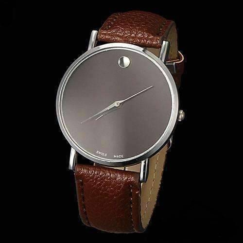 Feshionn IOBI Watches Brown Swiss Leather Watch - Choose Your Color - Black, White, or Brown