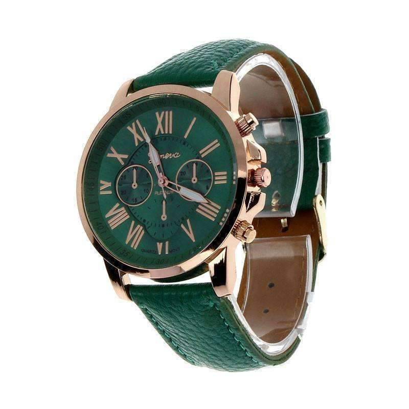 Feshionn IOBI Watches Emerald Green CLEARANCE - Rose Gold Classic Geneva Watch - Choose Your Color
