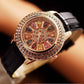 Feshionn IOBI Watches Kaleidoscope of Colors Deluxe Crystal & Leather Wrist Watch ~ Four Colors to Choose!
