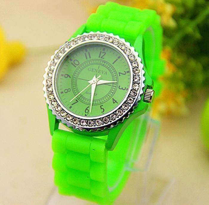 Feshionn IOBI Watches Neon Green Sparkly Silky Silicone Watch - Choose Your Color