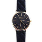 Feshionn IOBI Watches Quilted Leather Geneva Watch in Black