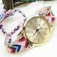 Feshionn IOBI Watches Red Pastel Offbeat Hand Woven Watch in 13 Colorful Patterns