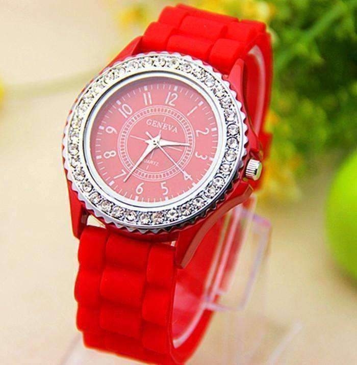 Feshionn IOBI Watches Red Sparkly Silky Silicone Watch - Choose Your Color