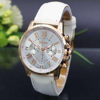 Feshionn IOBI Watches Rose Gold Classic Geneva Watch in White