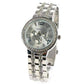 Feshionn IOBI Watches Silver Luxury Geneva Stainless Steel Watch with Diamond Bezel and Inlaid Bracelet Link Band
