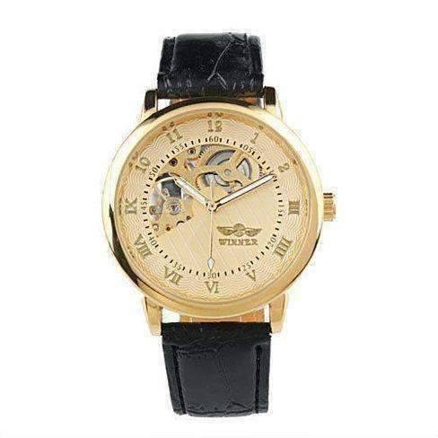 Feshionn IOBI Watches Sophisticated In Gold Mechanical Skeleton Automatic Watch For Men