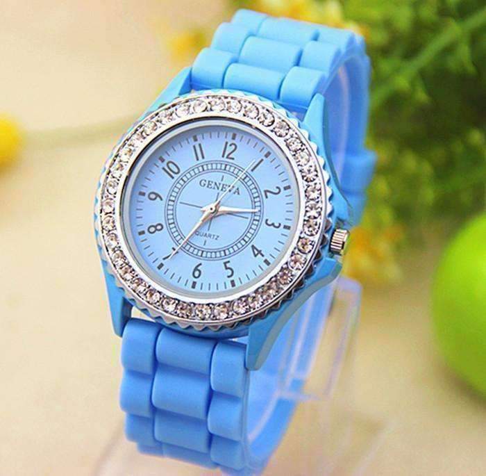 Feshionn IOBI Watches Sparkly Silky Silicone Watch in Sky Blue