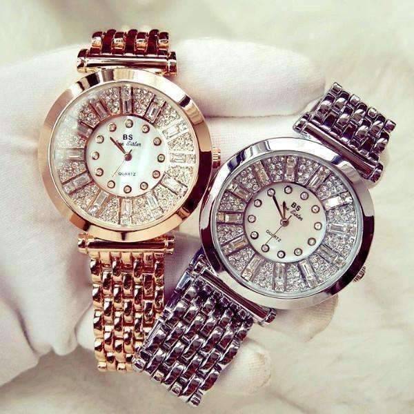 Feshionn IOBI Watches White Gold Spectacle Deluxe Austrian Crystal Luxury Ladies Watch in Two Colors