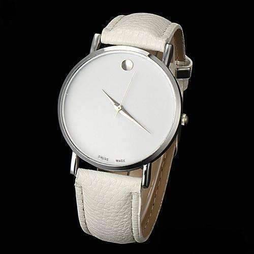 Feshionn IOBI Watches White Swiss Leather Watch in White