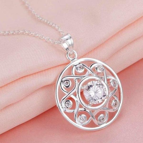 Shining All Around CZ Sterling Silver Necklace