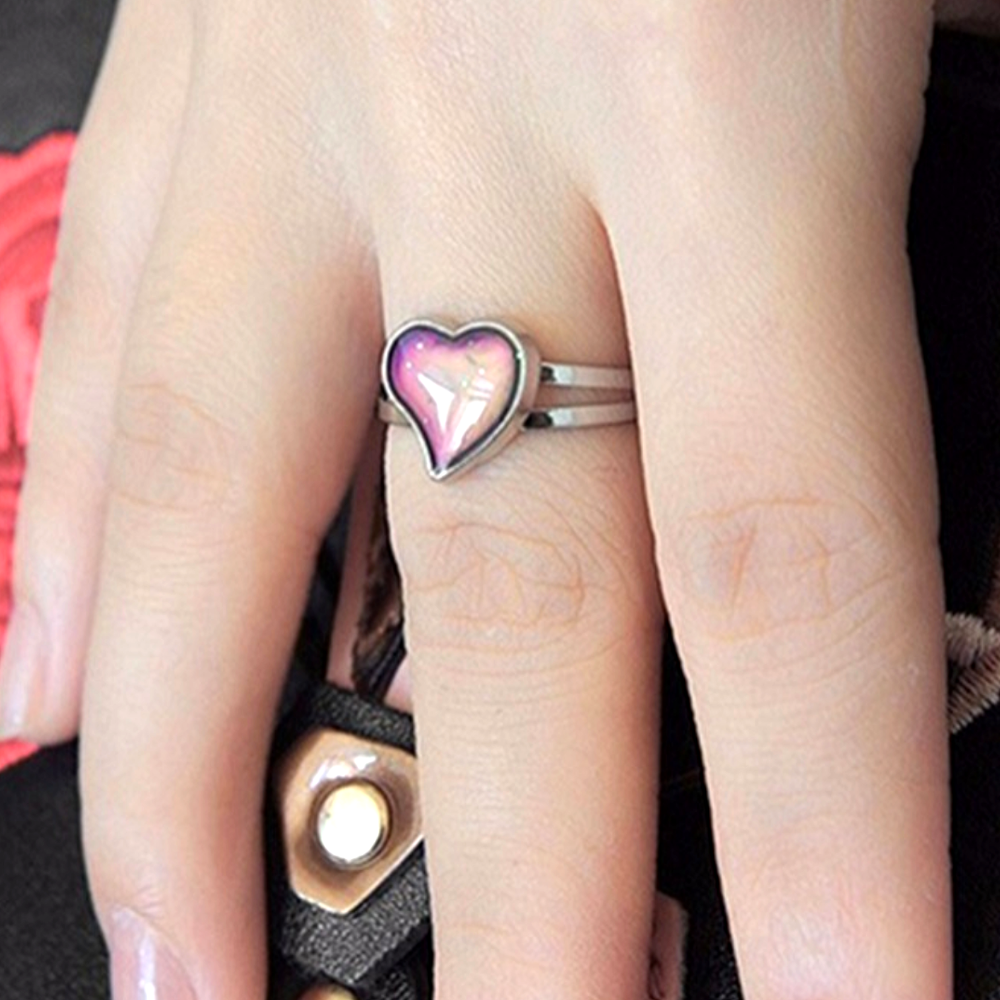 Heart Color Changing Adjustable Mood Ring For Woman or Teen