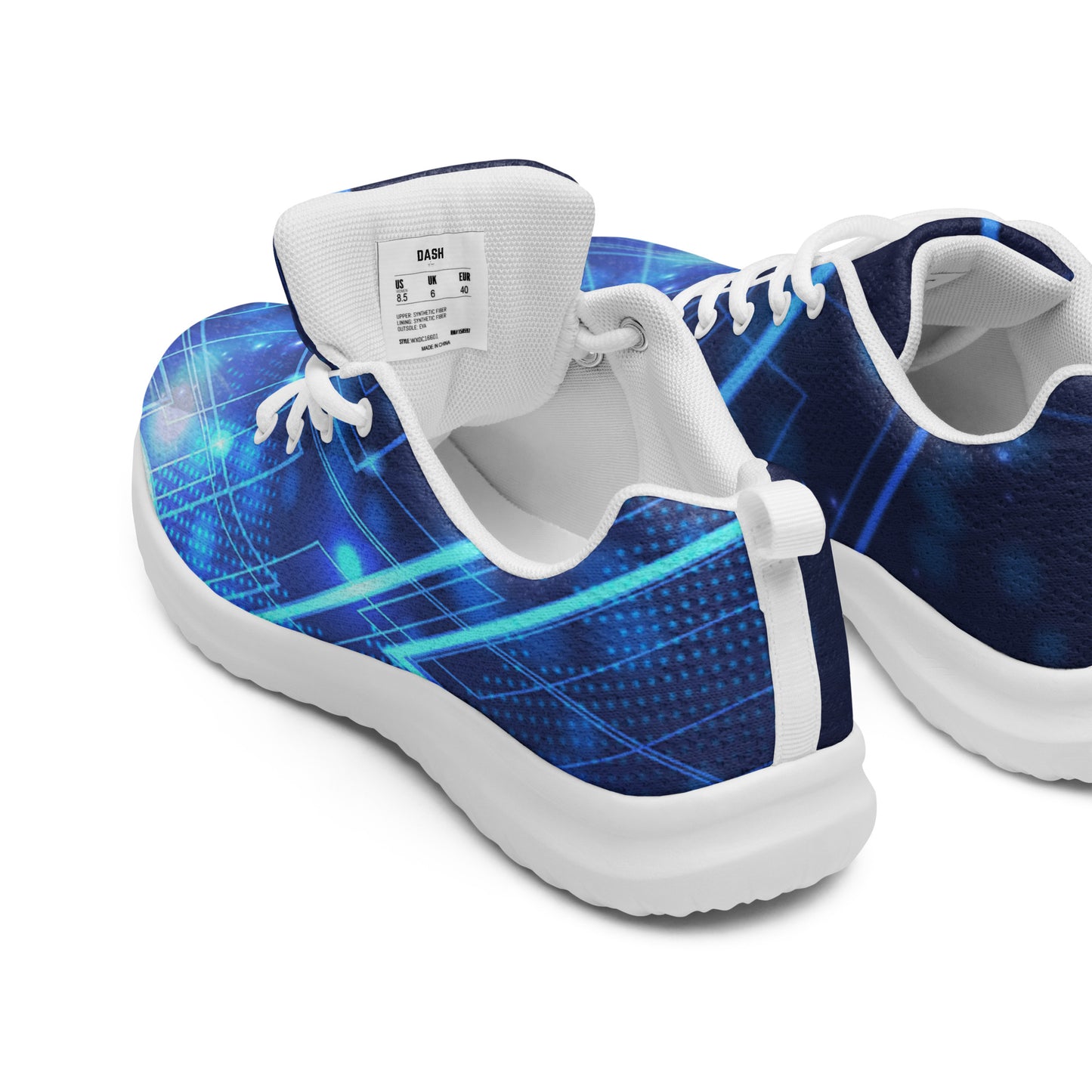 DASH Blue Circuit Men’s Athletic Shoes Lightweight Breathable Design by IOBI Original Apparel