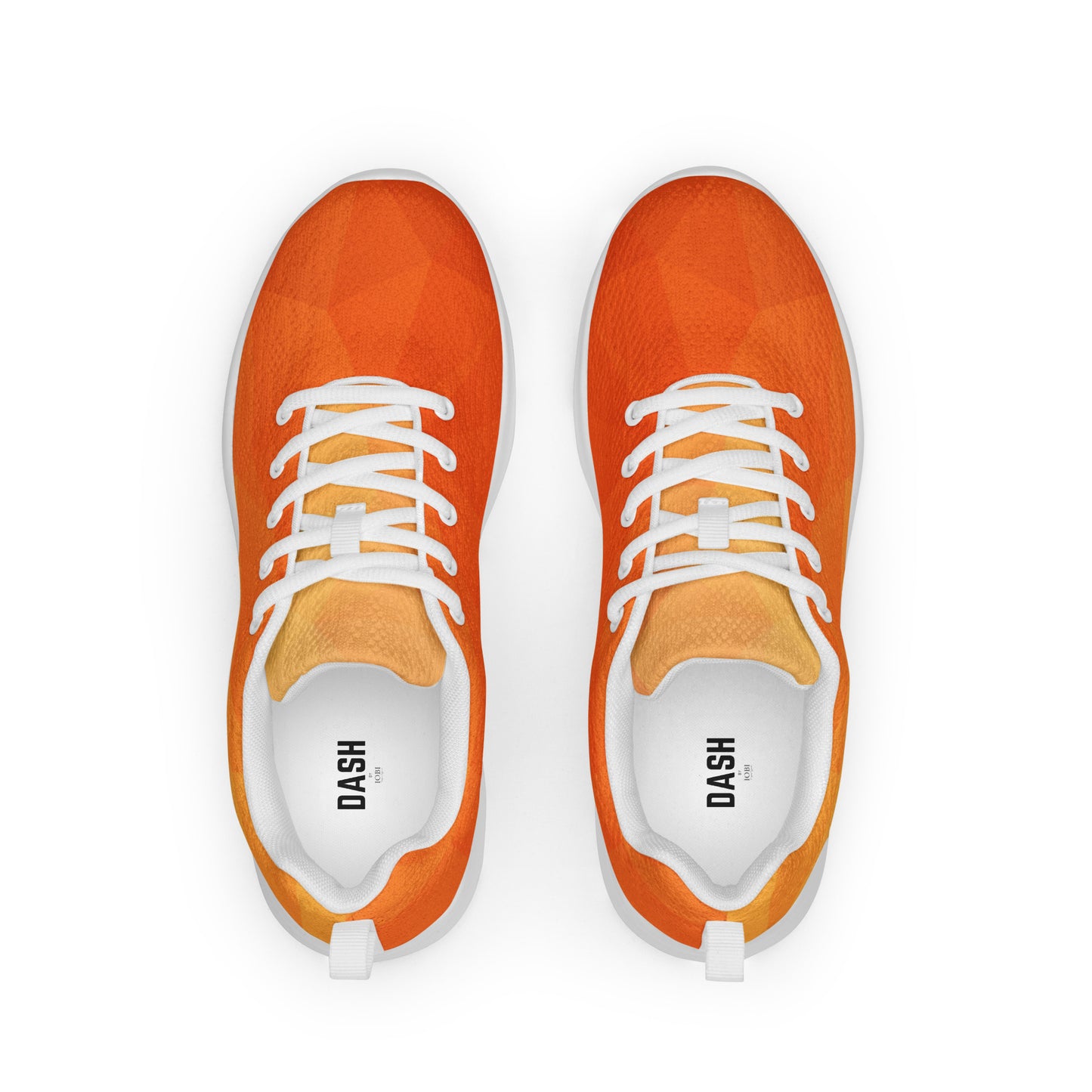 DASH Geo Orange Men’s Athletic Shoes Lightweight Breathable Design by IOBI Original Apparel