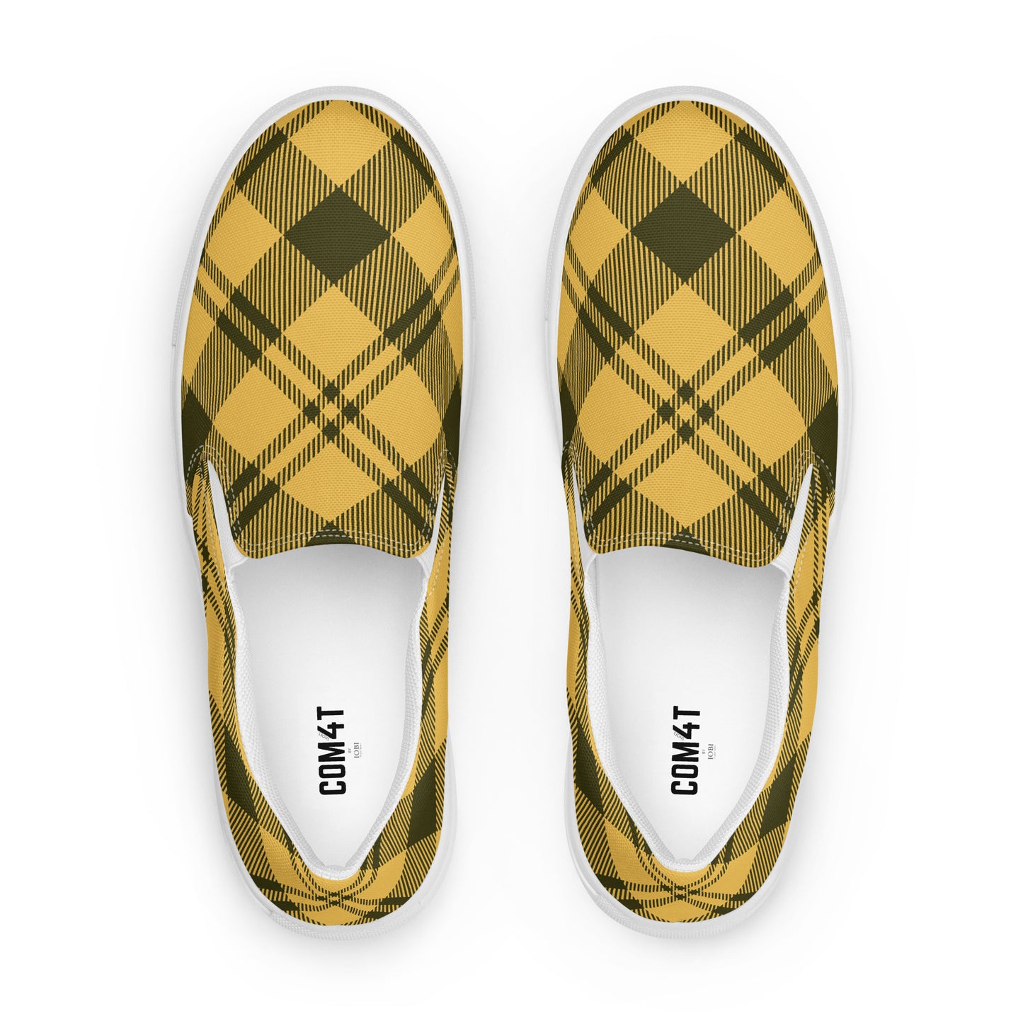 COM4T Yellow Men’s Slip-On Canvas Fashion Shoes by IOBI Original Apparel