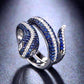 Tempeste En Bleu 2CTW Snake IOBI Simulated Diamond Ring