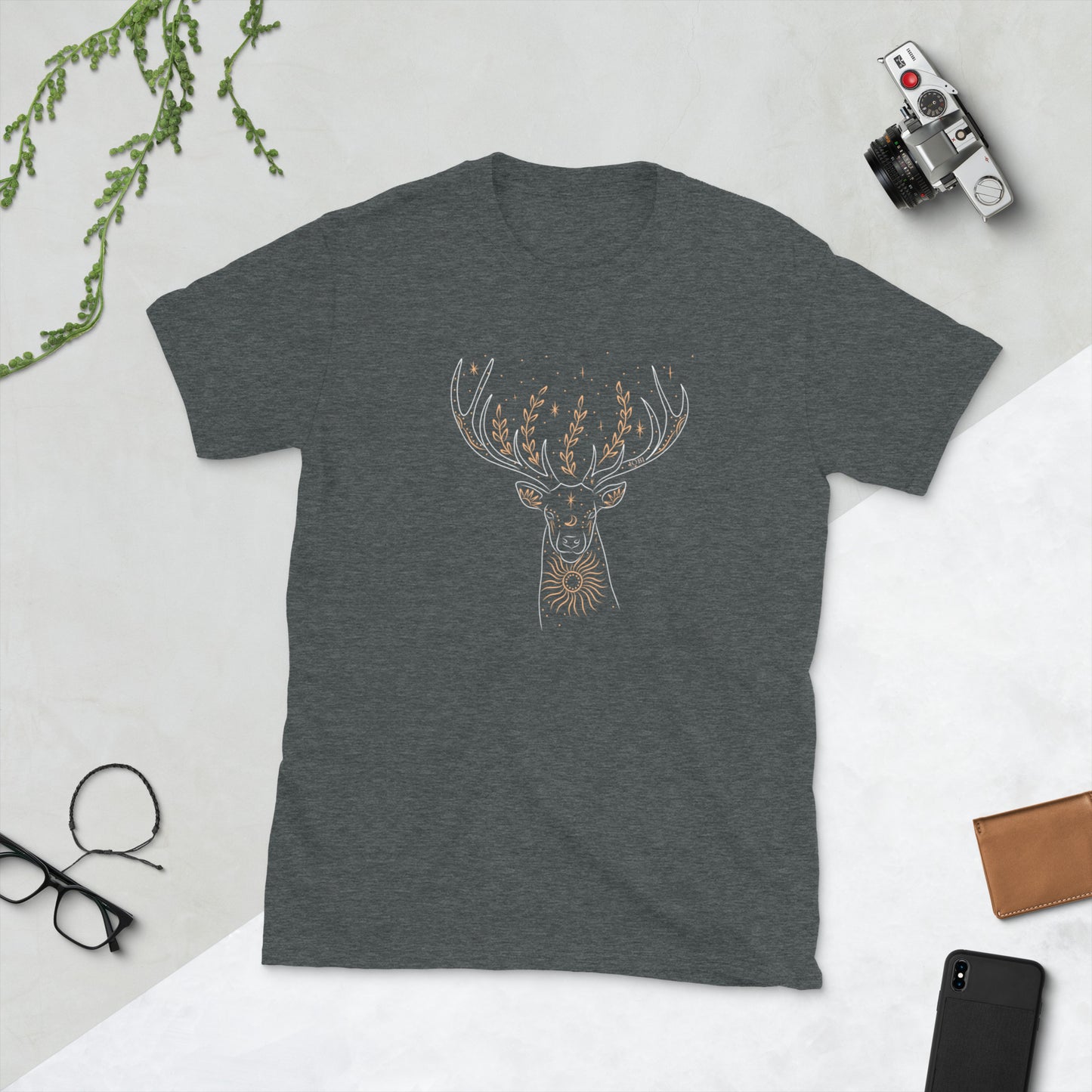 Short-Sleeve Women Soft T-Shirt Deer Universe Design by IOBI Original Apparel