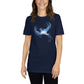 Short-Sleeve Women Soft T-Shirt Blue Fire Bird Design by IOBI Original Apparel