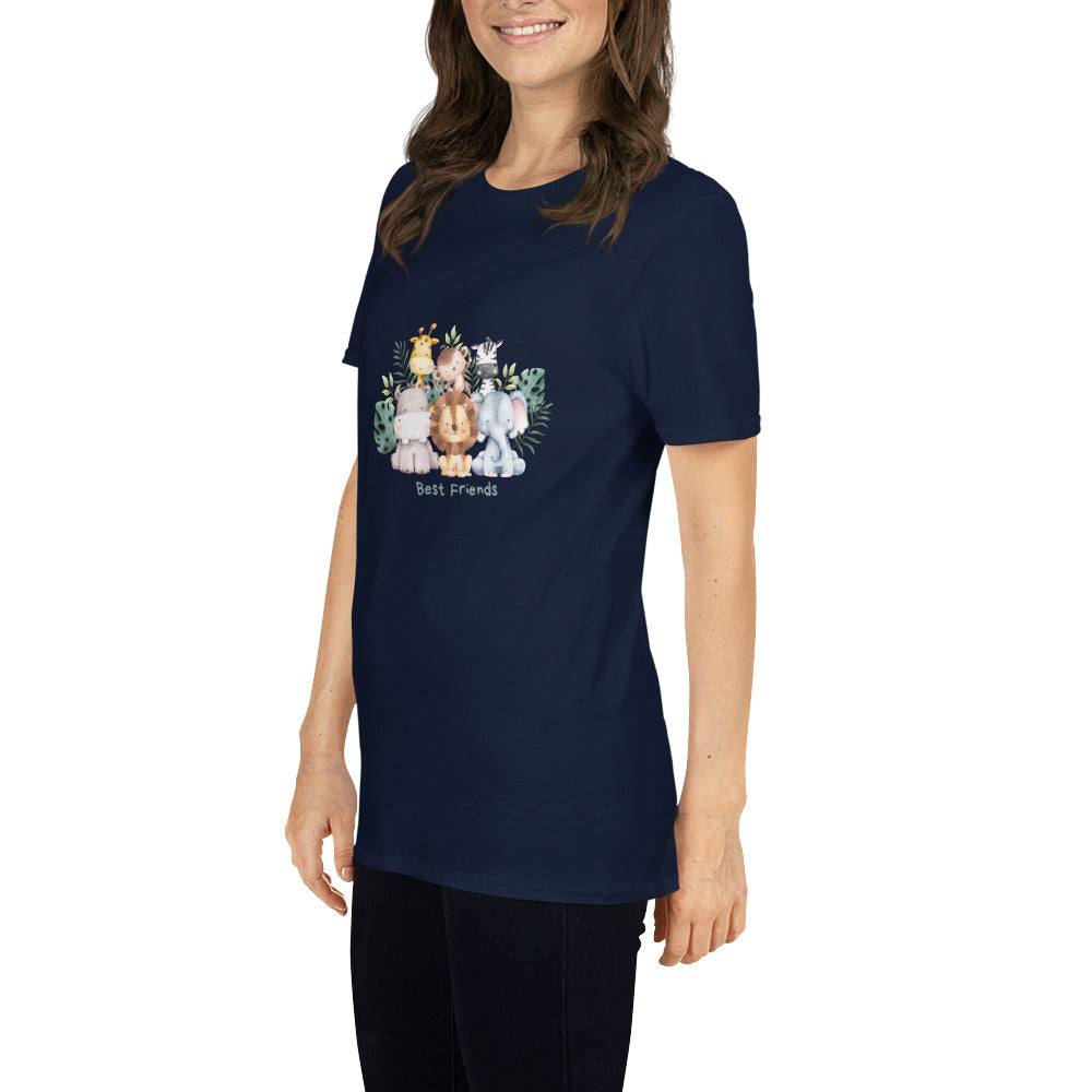 Short-Sleeve Women Soft T-Shirt Safari Best Friends Design by IOBI Original Apparel