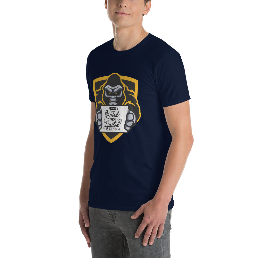 Short-Sleeve Men Soft T-Shirt I'm Not Weird, I'm Limited Edition Gorila Design by IOBI Original Apparel
