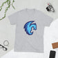 Short-Sleeve Men Soft T-Shirt Electric Blue Dragon Symbol Design by IOBI Original Apparel