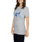 Short-Sleeve Women Soft T-Shirt Blue Fire Bird Design by IOBI Original Apparel