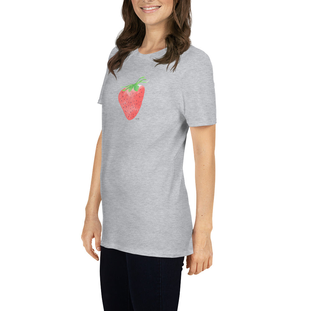 Short-Sleeve Women Soft T-Shirt Strawberry Design by IOBI Original Apparel