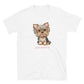Short-Sleeve Women Soft T-Shirt Yorkie Just Woof It Design by IOBI Original Apparel
