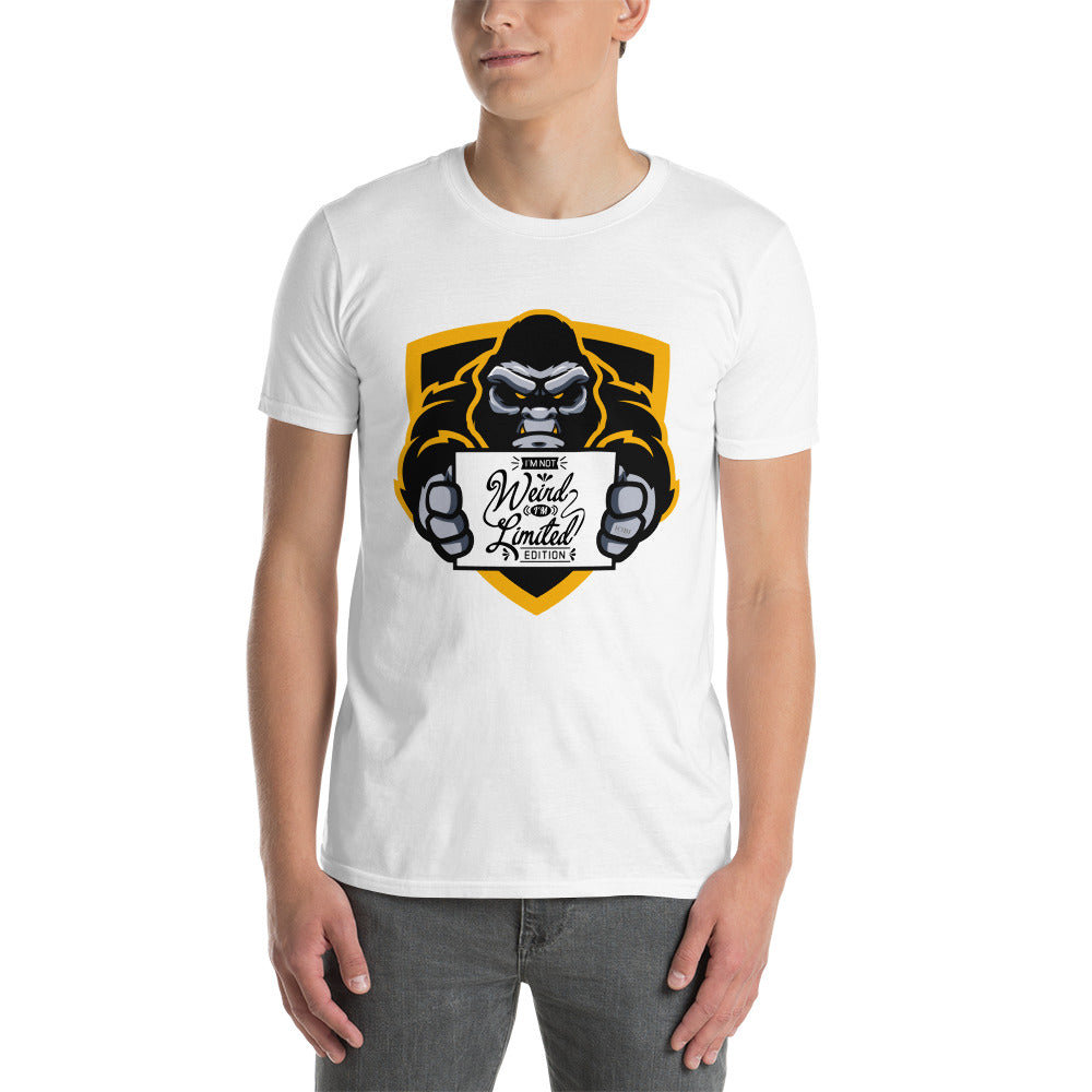 Short-Sleeve Men Soft T-Shirt I'm Not Weird, I'm Limited Edition Gorila Design by IOBI Original Apparel