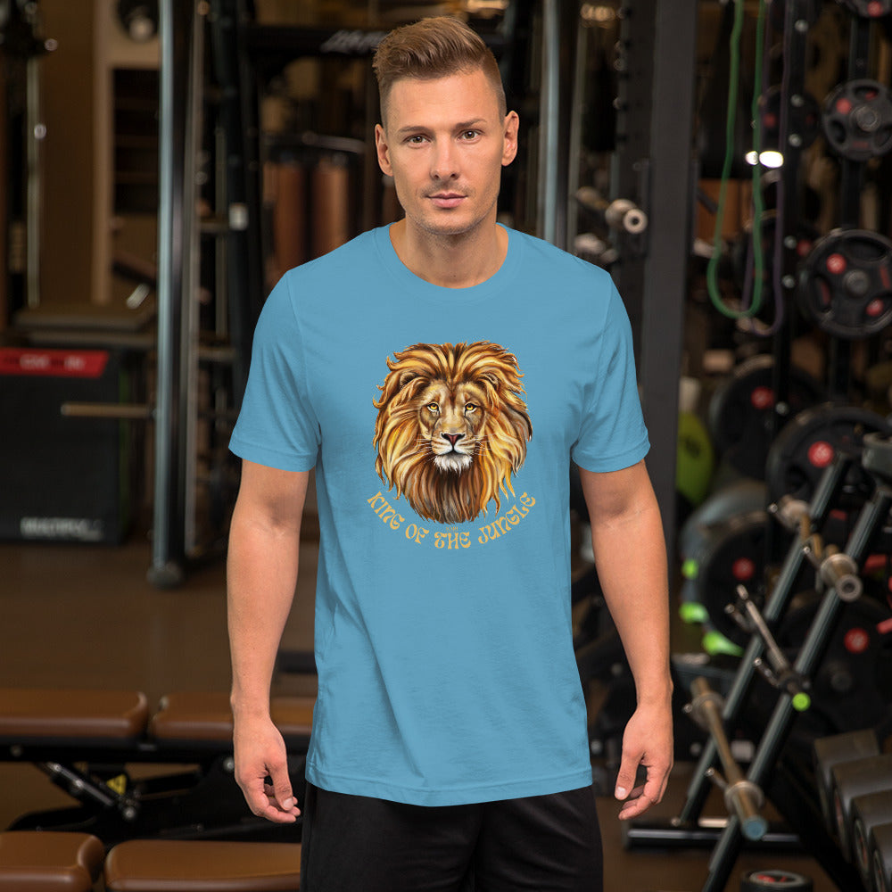 Men's Short-Sleeve Soft T-Shirt King Of The Jungle Lion Design by IOBI Original Apparel