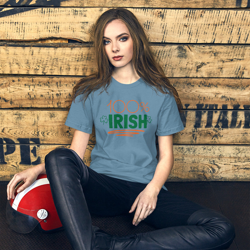 Women's Relaxed Smooth & Soft Premium Quality T-Shirt Personalized Percentage How Irish are You Design by IOBI Original Apparel