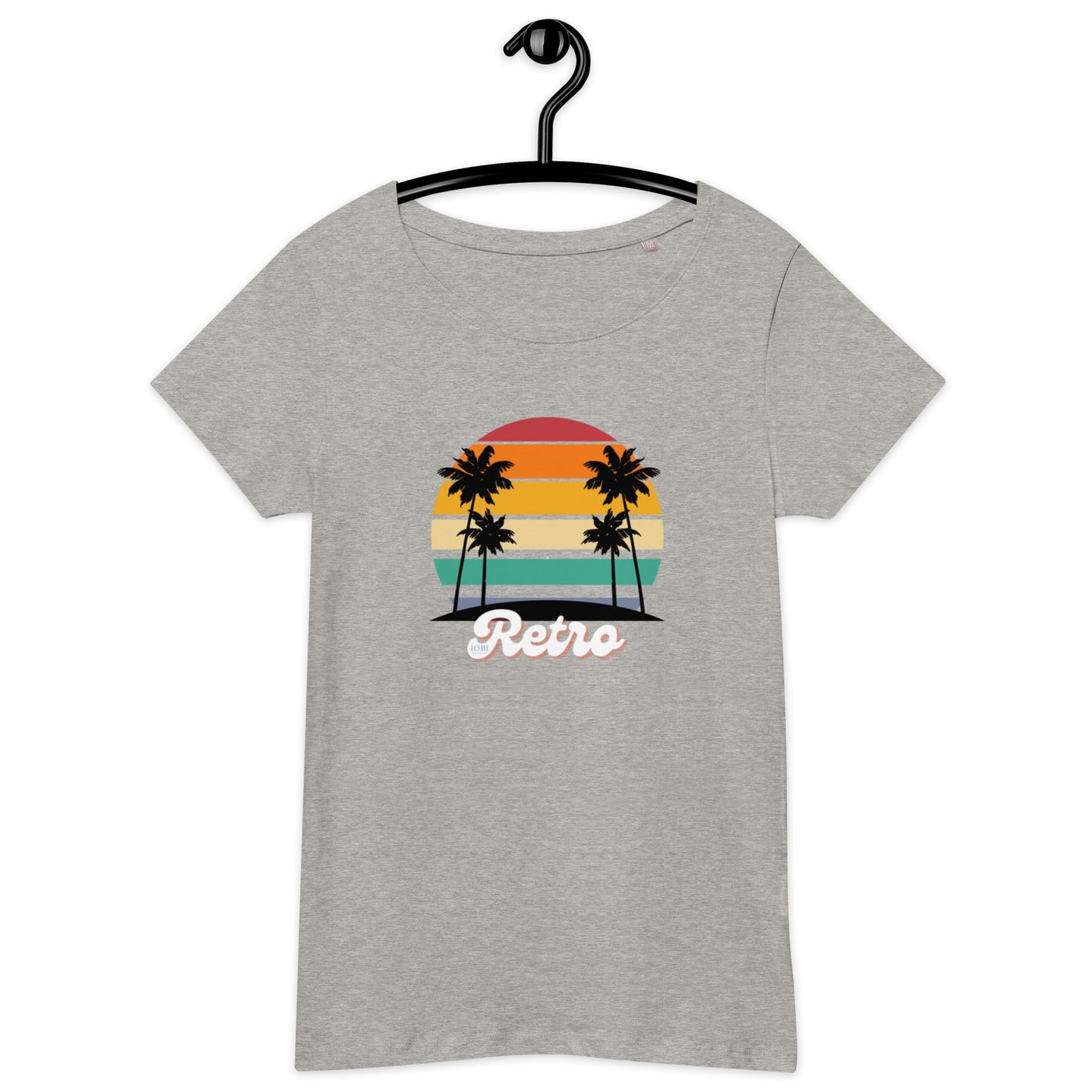 Women’s Basic Organic Eco-Friendly T-Shirt Soft Scoop Neck Retro Design by IOBI Original Apparel
