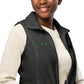 Women’s Columbia fleece Vest With Pocket Embroidery Woof for Dog Lover Mom