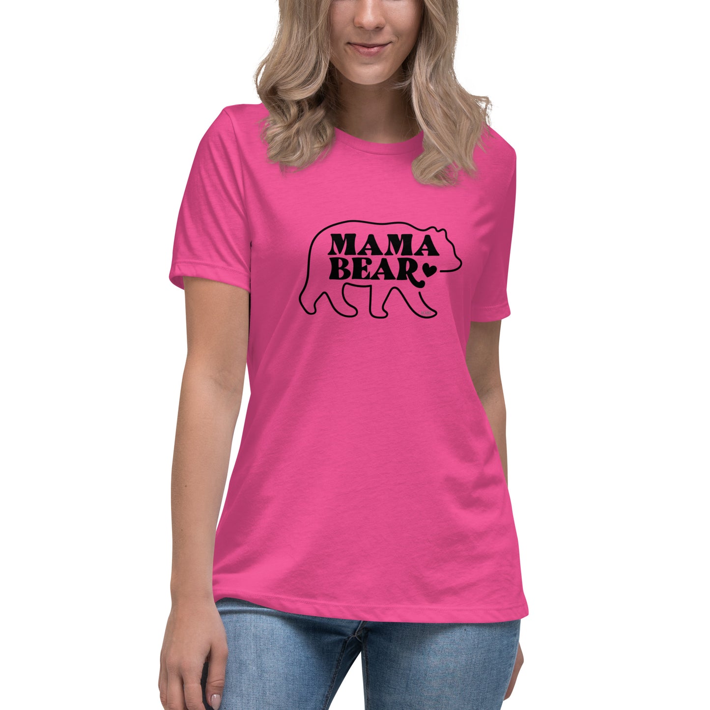 Women's Relaxed Soft & Smooth Premium Quality T-Shirt Mama Bear Design by IOBI Original Apparel