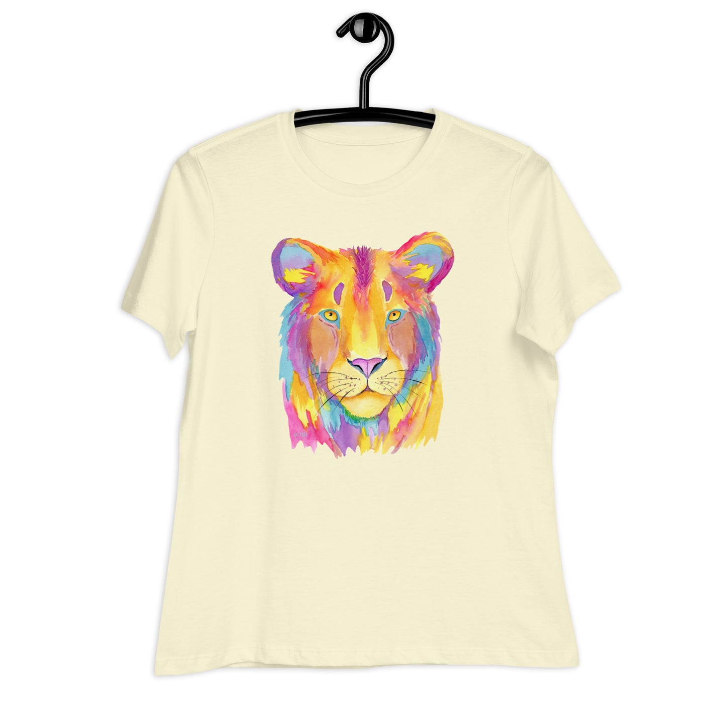 Women's Relaxed Soft & Smooth Premium Quality T-Shirt Colorful Tiger Design by IOBI Original Apparel