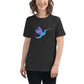 Women's Relaxed Soft & Smooth Premium Quality T-Shirt Magical Blue Hummingbird Design by IOBI Original Apparel
