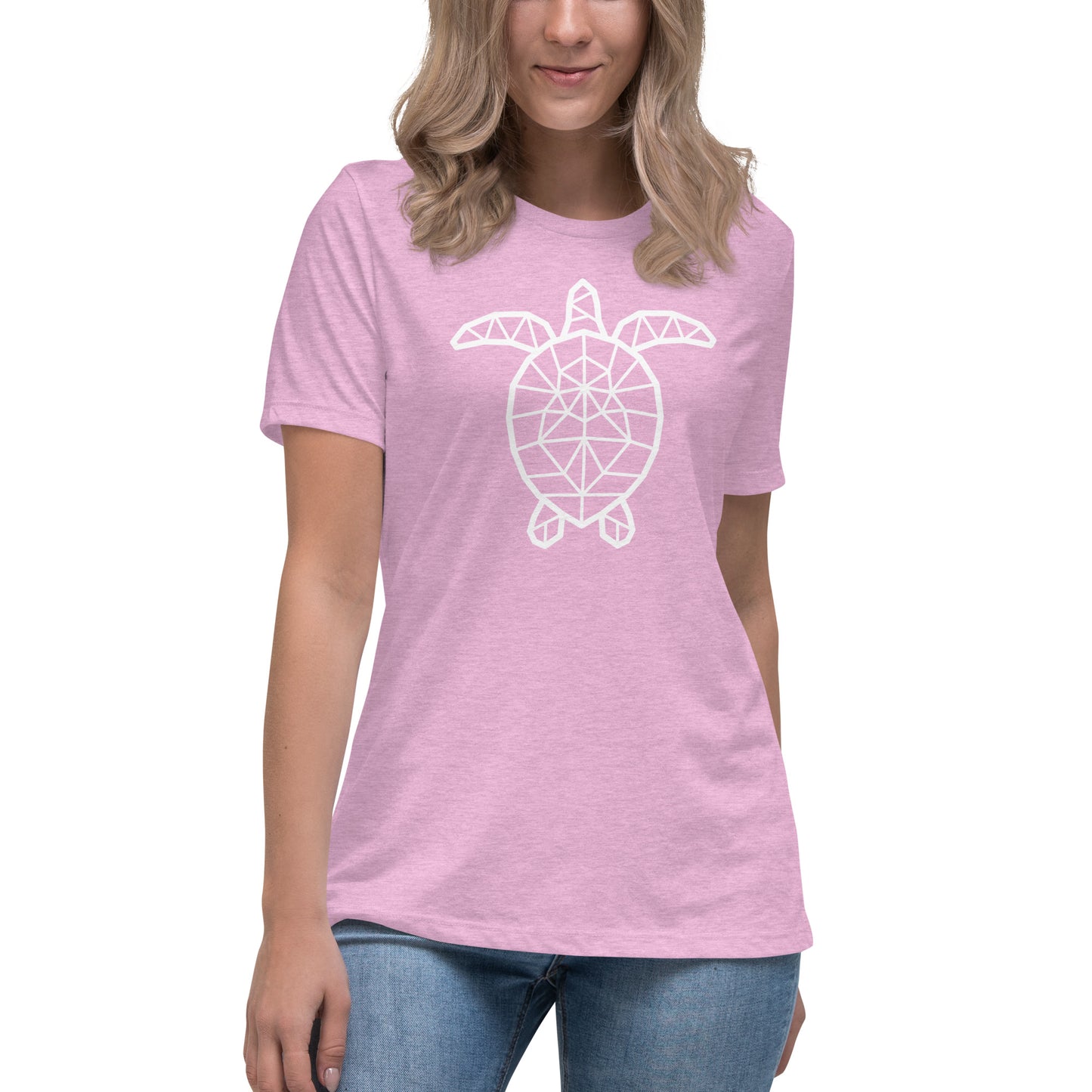 Women's Relaxed Soft & Smooth Premium Quality T-Shirt Mosaic Turtle Design by IOBI Original Apparel