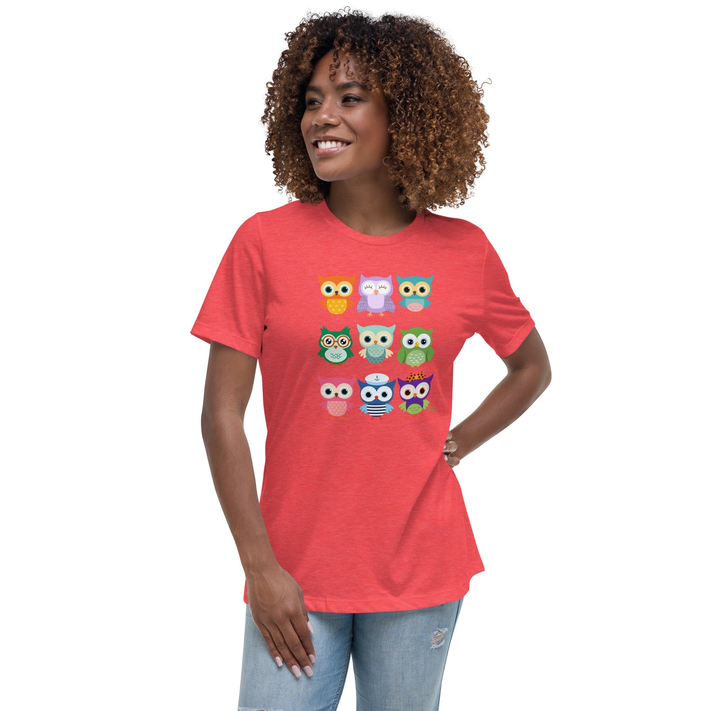 Women's Relaxed Soft & Smooth Premium Quality T-Shirt Baby Owls Design by IOBI Original Apparel