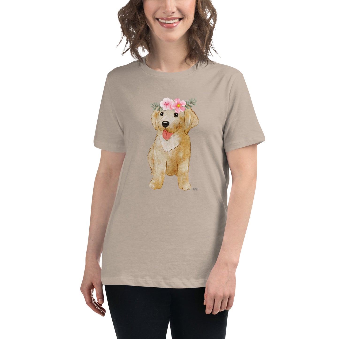 Women's Relaxed Soft & Smooth Premium Quality T-Shirt Labrador Puppy Dog Design by IOBI Original Apparel