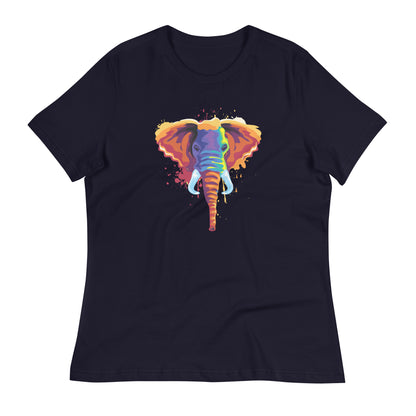 Women's Relaxed Soft & Smooth Premium Quality T-Shirt Elephant Art Design by IOBI Original Apparel