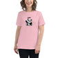 Women's Relaxed Soft & Smooth Premium Quality T-Shirt Panda Hello Design by IOBI Original Apparel