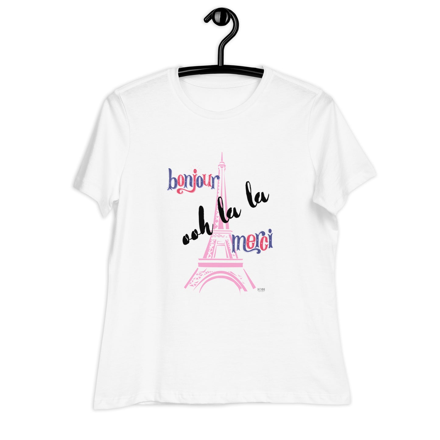 Women's Relaxed Soft & Smooth Premium Quality T-Shirt Eiffel Tower France Design by IOBI Original Apparel
