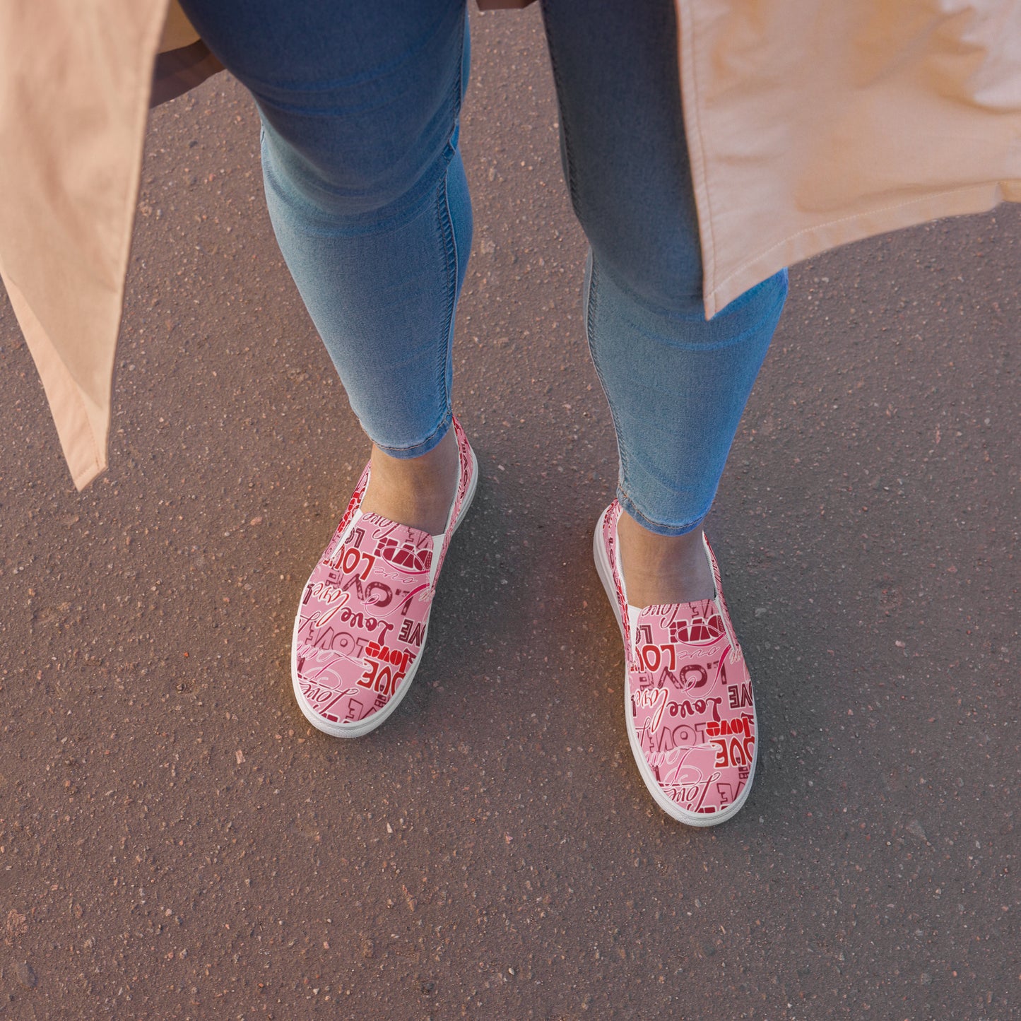 Women’s slip-on canvas shoes Fashion Love Design by IOBI Original Apparel